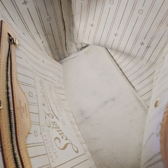 AUTHENTIC LOUIS VUITTON NEVERFULL AZUR BAG 3 Piece Set Cream - Picture 6 of 16